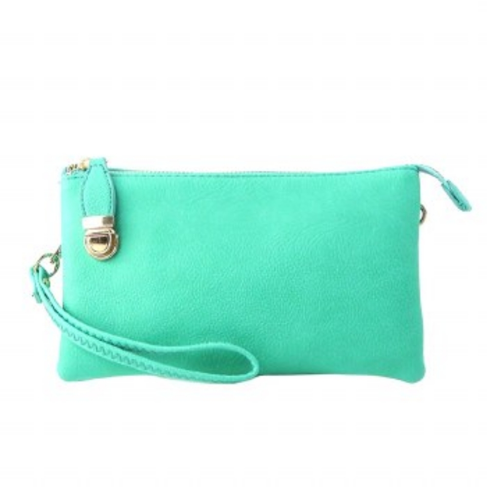 Turquoise Wristlet Clutch Messenger Bag for Women - Cruelty Free